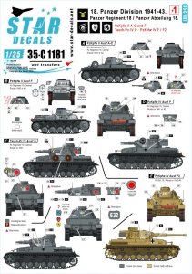 Star Decals 35-C1181 18. Panzer Division # 1 1/35