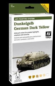Vallejo 78401 AFV Dunkelgelb German Dark Yellow AFV Painting System 6 x 8 ml