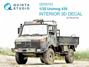 Quinta Studio QD35103 Unimog 435 3D-Printed & coloured Interior on decal paper (Revell) 1/35