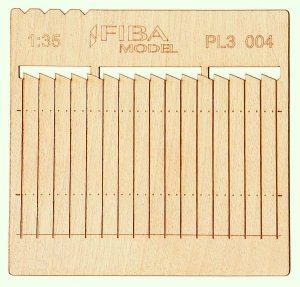 Model scene PL3-004 Wooden fence type 4 / Drewniany płot 1/35