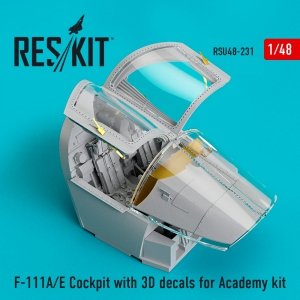 RESKIT RSU48-0231 F-111A/E COCKPIT WITH 3D DECALS FOR ACADEMY KIT 1/48