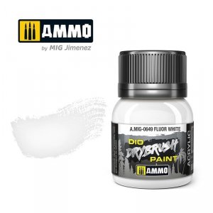 Ammo of Mig 0649 DRYBRUSH Fluor White 40ml