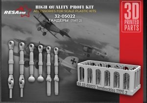 RESARM 32-05022 Turnbuckles TYPE 2 (3D resin printing) 1/48