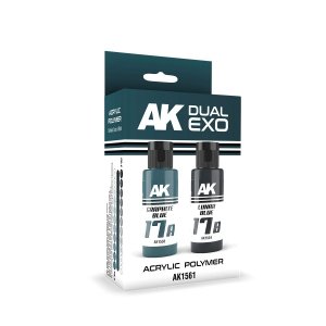 AK Interactive AK1561 DUAL EXO SET 17 – 17A GRAPHITE BLUE & 17B LUNAR BLUE