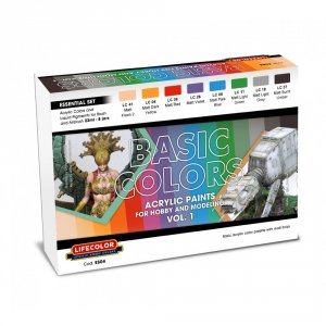 Lifecolor ES04 Acrylic paint Basic Colors Essential Set Vol 1 8x22ml