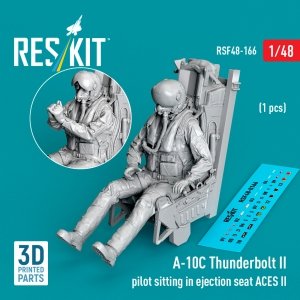 RESKIT RSF48-0166 A-10C Thunderbolt II pilot sitting in ejection seat ACES II (1 pcs) (3D Printed) (1/48)