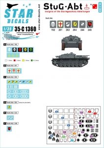 Star Decals 35-C1360 StuG-Abt 2 Generic insignia and unit markings for the Sturmgeschutz units 1/35