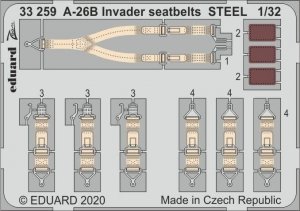 Eduard 33259 A-26B Invader seatbelts STEEL 1/32 HOBBY BOSS