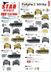 Star Decals 72-A1084 Panzer in the Desert # 1. PzKpfw I Ausf A in Northern Africa 1/72