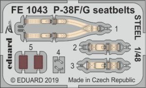 Eduard FE1043 P-38F/ G seatbelts STEEL 1/48 TAMIYA