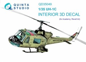 Quinta Studio QD35049 UH-1C 3D-Printed & coloured Interior on decal paper ( Academy ) 1/35