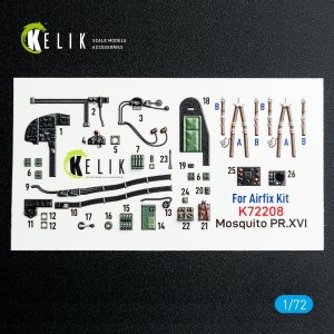 Kelik K72208 Mosquito PR.XVI - interior 3D decals for Airfix kit (1/72)