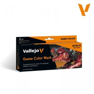 Vallejo 72190 Wash Set - Game Color  Effects Color Series - for shadodws on miniatures 8x18ml
