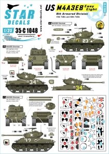 Star Decals 35-C1048 US M4A3E8 Easy Eight Sherman 1/35