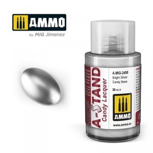 Ammo of Mig 2450 A-STAND BRIGHT SILVER CANDY BASE 30ml