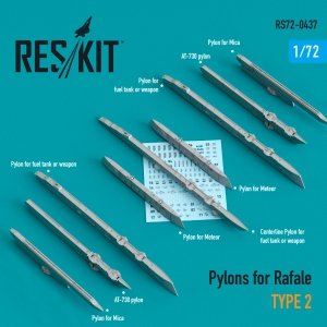 RESKIT RS72-0437 PYLONS FOR RAFALE TYPE 2 1/72
