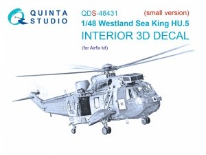 Quinta Studio QDS48431 Westland Sea King HU.5 3D-Printed & coloured Interior on decal paper (Airfix) (Small version) 1/48