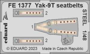 Eduard FE1377 Yak-9T seatbelts STEEL ZVEZDA 1/48