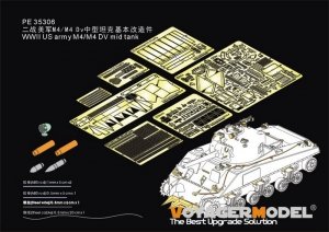 Voyager Model PE35307 WWII US army M4 Mid Tank Skirts For DRAGON 6511 and 6579 1/35