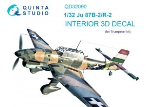 Quinta Studio QD32090 Ju 87B-2/R-2 3D-Printed & coloured Interior on decal paper ( Trumpeter ) 1/32