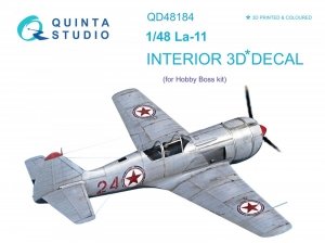 Quinta Studio QD48184 La-11 3D-Printed & coloured Interior on decal paper (HobbyBoss) 1/48