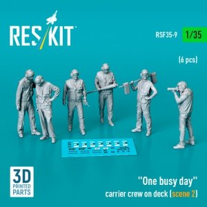 RESKIT RSF35-0009 One busy day carrier crew on deck (scene 2) (6 pcs) (3D Printed) (1/35)