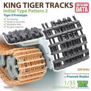 T-Rex Studio TR85051 King Tiger Tracks Initial Type Pattern 2 1/35
