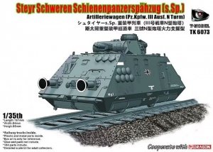 T-Model TK6073 Steyr Schweren Schienenpanzerspähzug (s.Sp.) Artilleriewagen (Pz.Kpfw.III Ausf.N Turm) 1/35