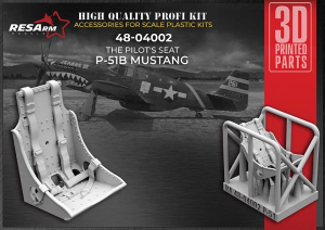 RESArm 48-04002 P-51B/C Pilot seat (3D resin printing) 1/48