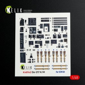 Kelik K48142 Do-217 K/M - interior 3D decals for ICM kit (1/48)