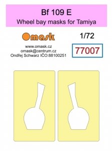 Omask 77007 Bf 109 E (for Tamiya) - wheel bay yellow masking tape 1/72