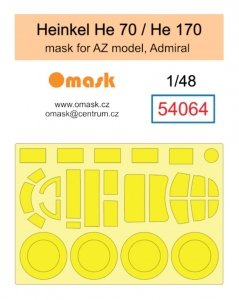 Omask 54064 Heinkel He 70 / He 170 mask (for AZ model, Admiral) 1/48