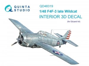 Quinta Studio QD48319 F4F-3 late 3D-Printed & coloured Interior on decal paper (Eduard) 1/48