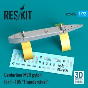 RESKIT RS72-0426 CENTERLINE MER PYLON FOR F-105 THUNDERCHIEF (3D PRINTED) 1/72