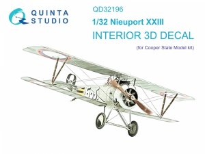 Quinta Studio QD32196 Nieuport XXIII 3D-Printed coloured Interior on decal paper (CSM) 1/32