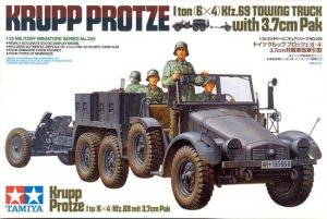 Tamiya 35259 Krupp Protze 1 Ton (6x4) Kfz.69 Towing Truck w/3.7cm Pak (1:35)