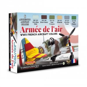 Lifecolor CS56 Acrylic paint set French Aircraft Armée de l'air WWII colors 6x22ml