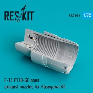 RESKIT RSU72-0081 F-16 F110-GE open exhaust nozzles for Hasegawa 1/72