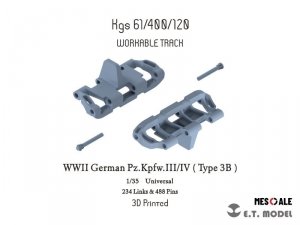 E.T. Model P35-021 WWII German Pz.Kpfw.III/IV（Type 3B）Workable Track ( 3D Printed ) 1/35