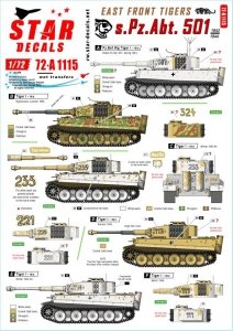 Star Decals 72-A1115 East Front Tigers s.Pz.Abt. 501 1943-44 Tiger I and Befehls-Tiger I Mid production 1/72