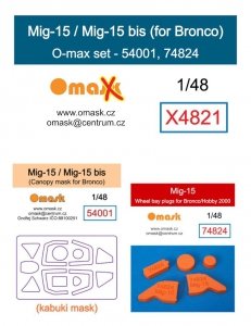 Omask X4821 Mig-15 / Mig15 bis O-max set for Bronco 1/48