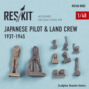 RESKIT RSF48-0002 Japanese pilot & land crew 1937-1945 (WW2) 1/48