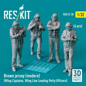 RESKIT RSF32-0030 Brown jersey (modern) (Wing Captains, Wing Line Leading Petty Officers) (4 pcs) (3D Printed) (1/32)