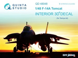 Quinta Studio QD48048 F-14A 3D-Printed & coloured Interior on decal paper (for Tamiya kit) 1/48