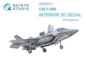 Quinta Studio QD32213 F-35B 3D-Printed & coloured Interior on decal paper (Trumpeter) 1/32