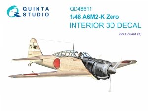 Quinta Studio QD48611 A6M2-K Zero 3D-Printed & coloured Interior on decal paper (Eduard) 1/48