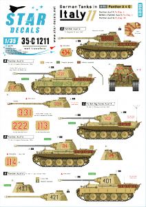 Star Decals 35-C1211 German tanks in Italy # 11 Panther A & G 1/35