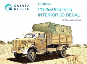 Quinta Studio QD48294 Opel Blitz family 3D-Printed & coloured Interior on decal paper (Tamiya/Italeri) 1/48