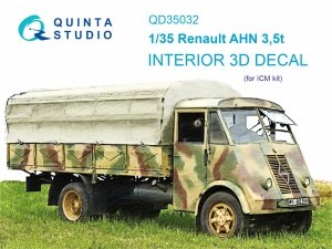 Quinta Studio QD35032 Renault AHN 3.5t 3D-Printed & coloured Interior on decal paper ( ICM ) 1/35