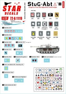 Star Decals 72-A1119 StuG-Abt #4 Generic insignia and unit markings for the Sturmgeschûtz units 1/72